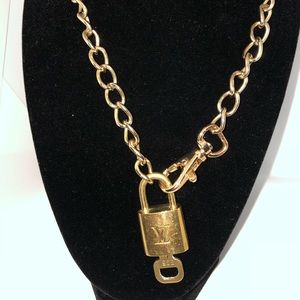 Louis Vuitton padlock & key GOLD with bonus chain